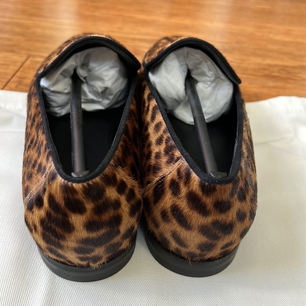 NEW FRAME Designer Le Verona Leather Leopard Print Loafers 38 w/ Dust Bag - Picture 3 of 10